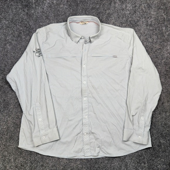 Simms Shirt Mens 2XL Blue Check Henry's Fork Anglers Fly Fishing Embroidered - Picture 1 of 9